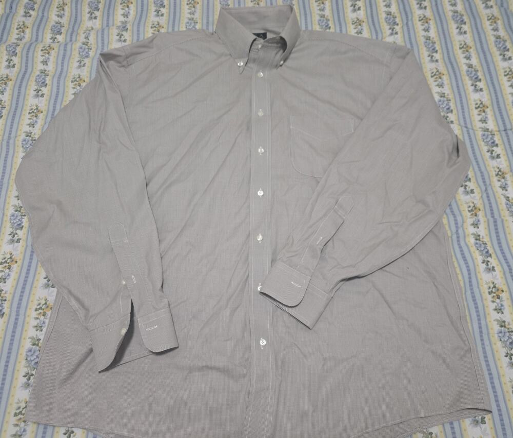 Jos A Bank Travelers Collection 17-36 Men's Dress Shirt Brown